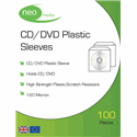 Neo 120 Micron CD/DVD Plastic Wallet (100 Pack)