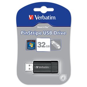 Verbatim Pinstrip 32GB Flash Drive USB Pen