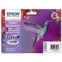 Epson T0807 / C13T08074020 Original Genuine 6 Ink Cartridge Set - Hummingbird