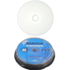 AONE 4x 25gb BD-R Blu-Ray Discs Inkjet Printable 10 Pack Spindle