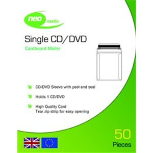 Neo CD/DVD Cardboard Mailer Sleeve (Peel and Seal)