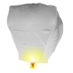 White Chinese Wishing Flying Sky Lantern (Single) 